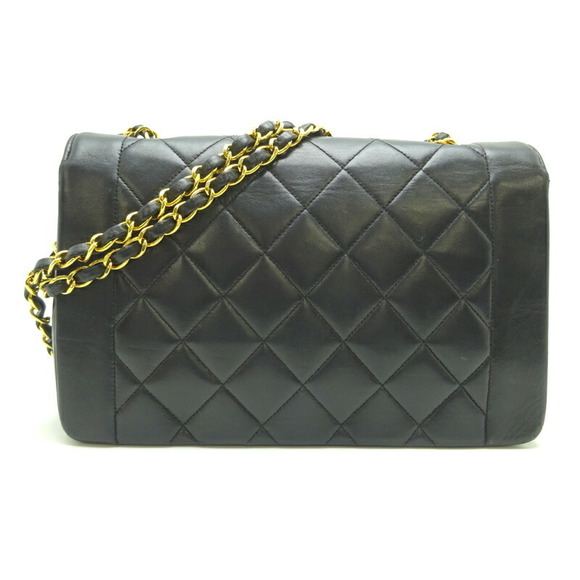 Chanel Shoulder 25 Diana Matelasse Chain Black Bag Noir Lambskin - Picture 1 of 9